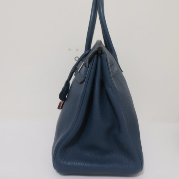 HERMES BIRKIN 35CM BLUE DE MALT CLEMENCE LEATHER PALLADIUM HARDWARE 2009 - Picture 13 of 16